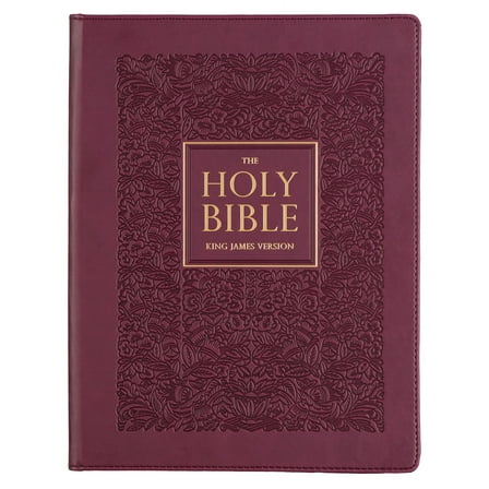 Pre-Owned KJV Holy Bible, Large Print Note-Taking Bible, Faux Leather Hardcover - King James Version, Plum (Leather Bound) 1642729167 9781642729160