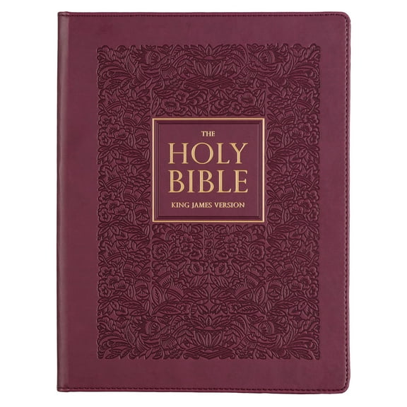 Pre-Owned KJV Holy Bible, Large Print Note-Taking Bible, Faux Leather Hardcover - King James Version, Plum (Leather Bound) 1642729167 9781642729160