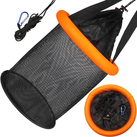 Floating Fishing Basket Collapsible Net Portable Nylon-mesh | Coated Nylon Bait Storage Cage For Keeping Crayfish Minnows Leaches And Other Live Baits