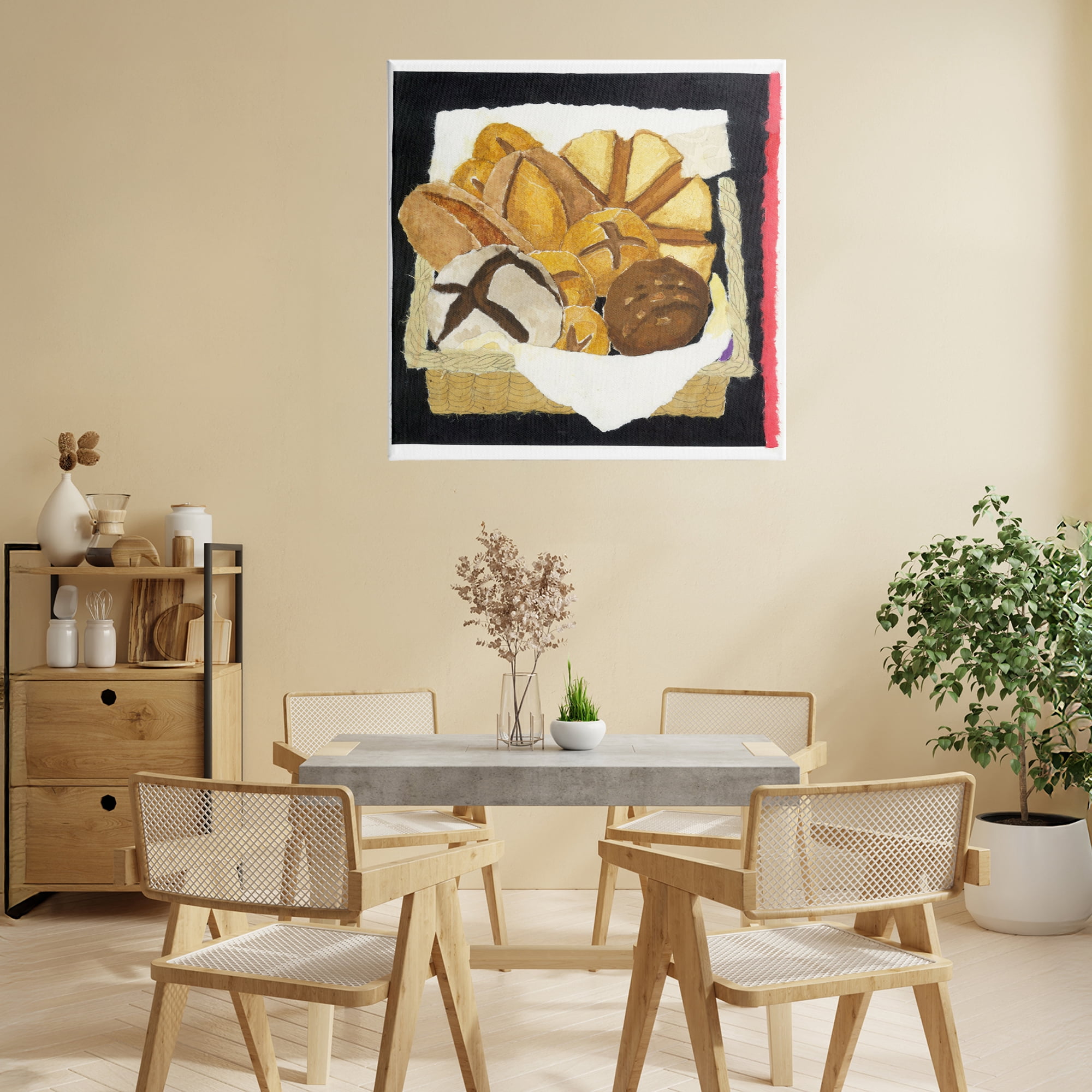 Stupell Industries Bread Box and Stripe Canvas Wall Art, design by Nancy Overton