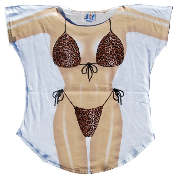LA Imprints Fantasy Coverup Wild Leopard Bikini Body Coverup T-Shirt