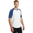 thumbnail image 4 of Sport-Tek Short Sleeve Colorblock Raglan Jersey T201 - White/ Royal - 3XL, 4 of 6