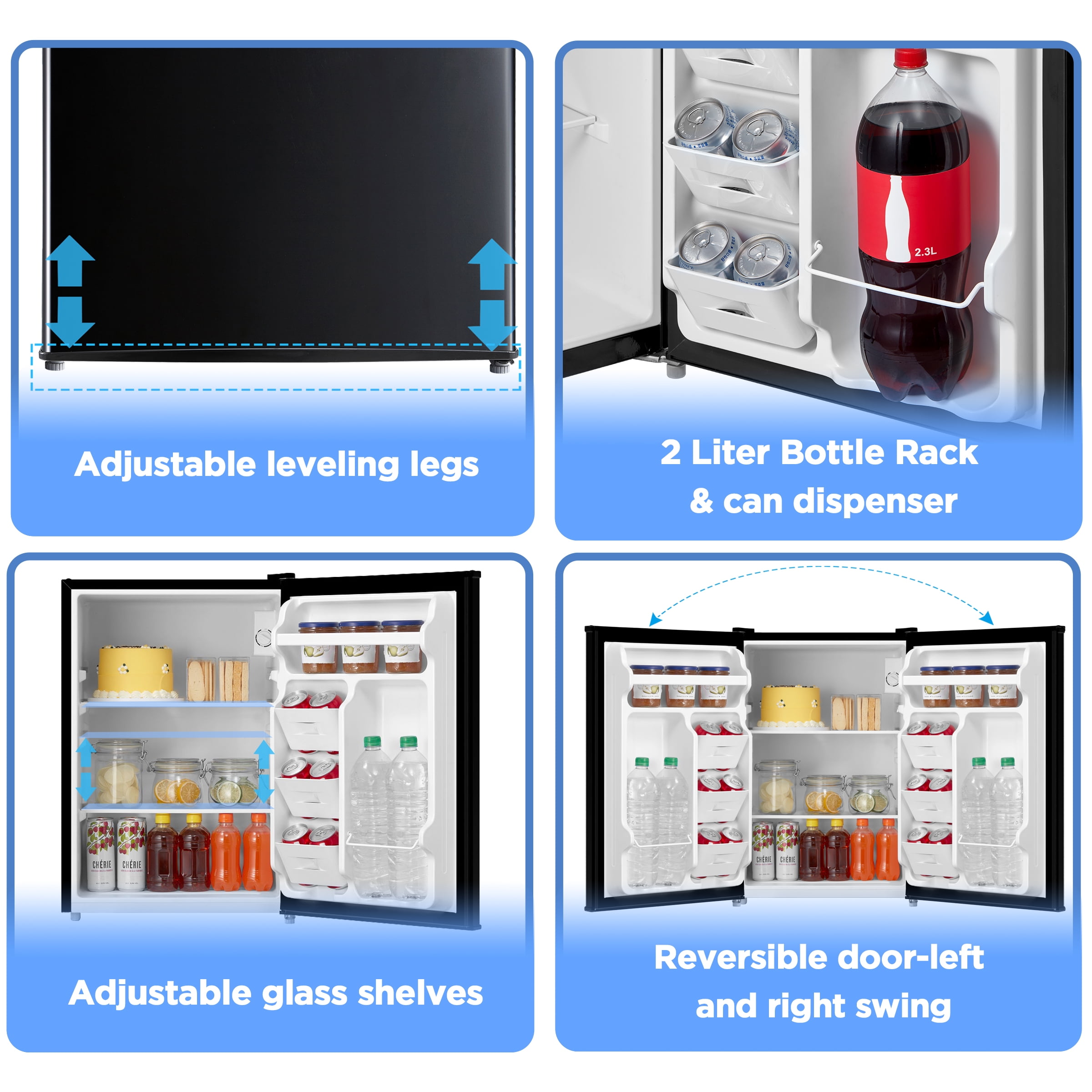 Mainstays 2.7 Cu Ft Single Door Refrigerator, Black, Compact Full-Size Fridge with Adjustable Shelves, Ideal for Apartment, Dorm & Office