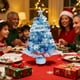 thumbnail image 1 of Uuiauoio Blue Tabletop Christmas Tree Set Ornaments, Artificial Mini Xmas Tree for Desktop Window Mantel Decor, Holiday Decorations for Home Office Party Indoor Festive Display(No light), 1 of 7