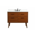 thumbnail image 3 of 42 inch single bathroom vanity in teak with backsplash, 3 of 8