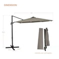 thumbnail image 4 of AOOLIMICS 10ft Patio LED Cantilever Umbrella, Outdoor Offset Umbrellas Taupe, 4 of 5