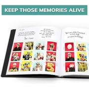 pbf Scrapbook Photo Album, Guest Book with Photo Insert, Black Scrapbook with Plastic Sleeves & Black Pages, Scrapbook Album for 2x6 Photo Strips, Memory Book, Wedding Scrapbook