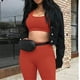 thumbnail image 3 of Leggings Fitness Sport Stretch Short Pants Mujer Pantalones de yoga, Rojo, M Monstrate AP002149-22, 3 of 7