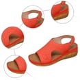 thumbnail image 6 of Orthopedic Sandals for Women Open Toe Breathable Hollow out Slingback Low Wedge Summer Beach Shoes Comfortable Arch Support Nonslip Walking Shoes Red Size 9.5, 6 of 8