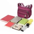 thumbnail image 3 of Women Multi Pockets Crossbody Bag Waterproof Nylon Single Shoulder Bag Travel Purses Handbags,Light Purple, 3 of 6