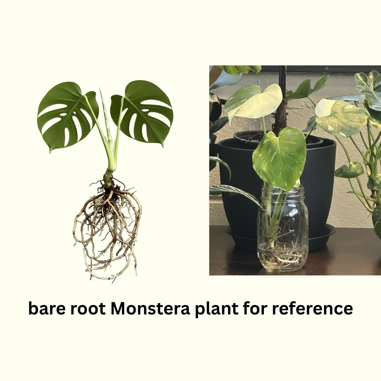 Thai Monstera Live Plant, Indoor Tropical Houseplant, 4-6 Inch Variegated Monstera Plant for Living Space