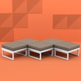 thumbnail image 4 of Luxury Commercial Living 25.5" White Square Ottoman with Sunbrella Taupe Gray Cushion, 4 of 5