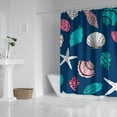 thumbnail image 3 of Rustic Coastal Shower Curtain with Seashells 72x72 Inch, Waterproof Polyester Bath Curtain for Bathroom with Hooks, 3 of 5