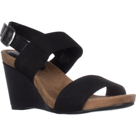 Womens SC35 Fillipip Comfort Wedge Sandals, Black