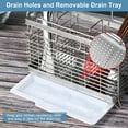 thumbnail image 5 of IWNTWY Utensil Holder, Stainless Steel Countertop Kitchen Utensil Organizer Silverware Holder with Drain Tray - Silver, 5 of 9