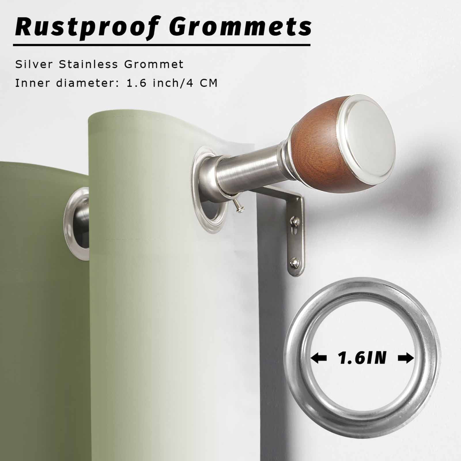 Abstract Green Gradient Outdoor Curtains for Patio, White and Sage Green Highlight Ombre Sunshade Privacy Drapes Grommet Waterproof Outside Curtains for Porch/Cabana/Balcony 54"x 108", 1 Panel