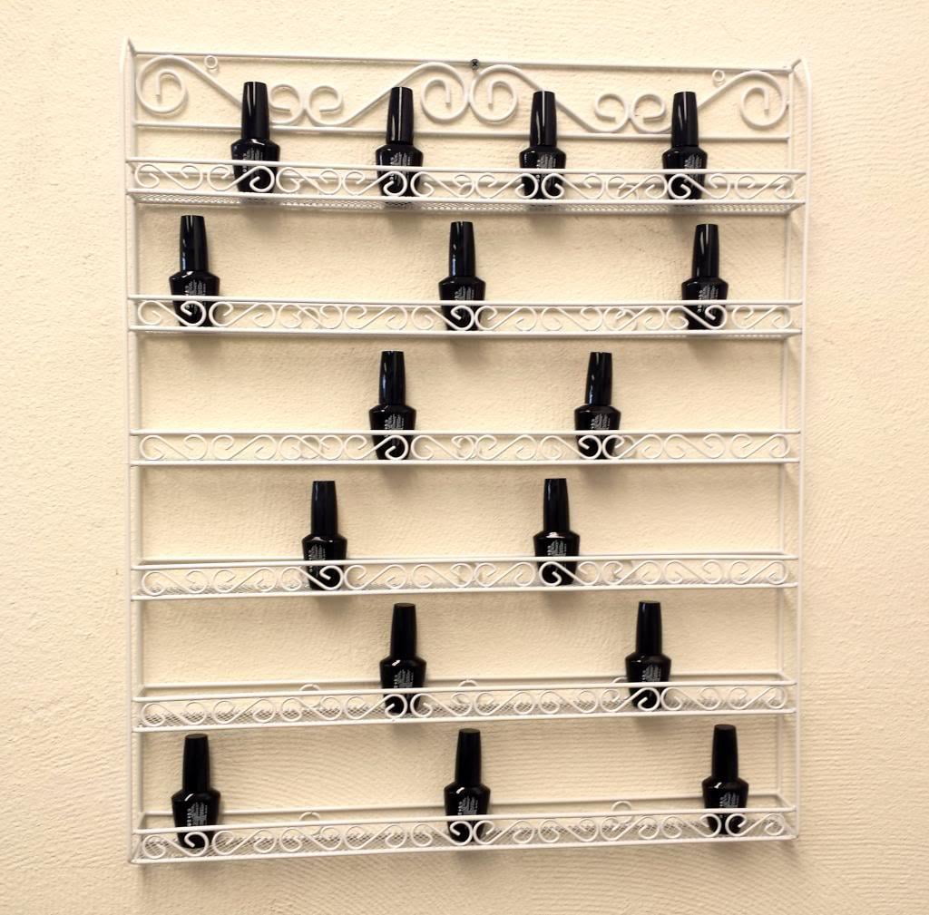 Pana White 6 Row Large Wall Mounted Metal Nail Polish Rack Fit up to