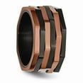 thumbnail image 4 of Stainless Steel Black & Brown IP-plated Size 8 Ring; for Adults and Teens; for Women and Men, 4 of 6