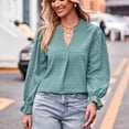thumbnail image 5 of Women's Tops Long Sleeve V Neck Under $10 Fashion Casual Color Long Sleeve Blouses & Shirts, 5 of 9