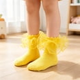 thumbnail image 2 of Ruffle Ankle Socks for Girls with Pearl Double Lace Frilly Socks for Kids Stretchy Fit Princess Style Dress Socks, 2 of 6