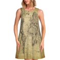 thumbnail image 1 of Fotbe Vintage World Map Vestido de Verano sin Mangas para Mujer – Vestido Midi Línea A, Estilo Camiseta Floral, Vestido Playero Casual y Fluido, 1 of 7