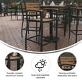 thumbnail image 3 of Flash Furniture Lark Commercial Grade Bar Height Stool with Arms, All-Weather Outdoor Bar Stool with Faux Wood Poly Resin Slats and Aluminum Frame, Teak, 3 of 12