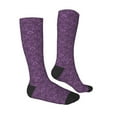 thumbnail image 3 of Balery Retro Florals Purple Printed Novelty Socks Men's Women's Crew Socks Sports Socks Knee High Socks Cotton Socks Quirky and Cool Socks, 3 of 9