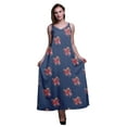 thumbnail image 1 of Bimba Robe Longue Maxi Imprimée à Bretelles Spaghetti Ajustables en Rayonne Florale pour Femmes Boho-Grande, 1 of 5