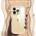 thumbnail image 3 of JETech Cute Case for iPhone 14 Pro 6.1-Inch, Wave Frame Curly Shape Shockproof Phone Cover for Women and Girls, Clear Hard PC Back (Gold), 3 of 7