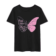 thumbnail image 2 of Girl Short Sleeve T-shirt Pink Butterfly Printed Women Tshirt Casual Funny Tee Female Harajuku T Shirt Women Tops, 2 of 5