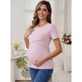 thumbnail image 6 of DARING DIVA Women's Maternity Nursing Shirt Double Layer Pregnancy Clothes XL Pink Gray, 6 of 7
