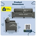 thumbnail image 2 of Serta Palisades 78" Track Arm Sofa, Easy Care Polyester, Loveseat or Couch for Small Spaces, Gray, 2 of 17