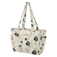 thumbnail image 2 of FORMRS Tote Bag for Women Quilted Large Capacity Travel Work Carry On Shoulder Handbag, Small Black Flowers, 2 of 7