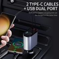 thumbnail image 5 of Cargador de coche EloBeth retráctil de 60 W con puertos USB tipo C x2 rápidos, 5 of 5