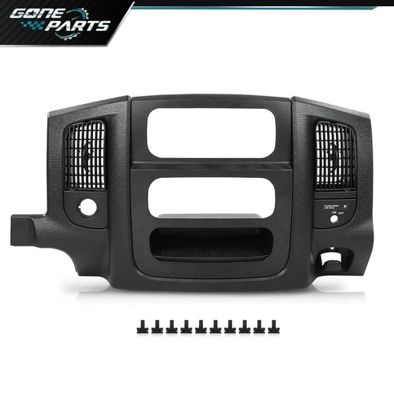 Fit For 02-05 Dodge Ram 1500-3500 Dash Radio Bezel Climate Trim Panel Vent Black