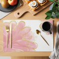 thumbnail image 2 of Pink Gold Placemats Set of 12 Boho Modern Abstract Minimalist Aesthetic Flower Place Mats Indoor Wipeable Table Mats Washable Dining Table Placemats for Kitchen Holiday Party Home Decor 13x19 Inch, 2 of 9
