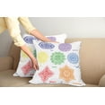 thumbnail image 2 of Ambesonne Mandala Throw Pillow Cover 2 Pack, Colorful, 16", Multicolor, 2 of 5