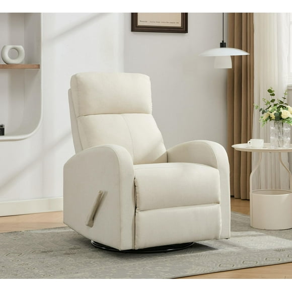 Concord Baby Charleston Fabric Swivel Glider Recliner - Light Beige