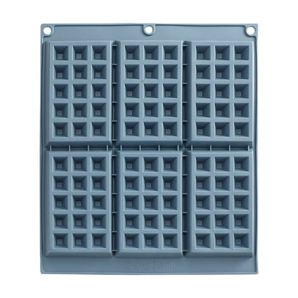 Moldes de silicona para pasteles, cuadrados grandes de 6 cavidades, moldes de silicona para hacer waffles, antiadherentes, flexibles y reutilizables para repostería, waffles, pasteles, chocolate, dul