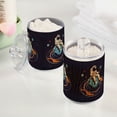 thumbnail image 2 of Yayeee 2 Pack Qtip Holder Bathroom Cotton Swab Canister with Lid Clear Dispenser Set, Black Astronaut Record, 2 of 6