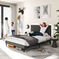 thumbnail image 4 of Maison Classique Upholstered Grey Foothill Queen Bed Frame with USB Ports and LED Lights, 4 of 5