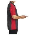 thumbnail image 3 of Mens Colorblock Micropique Sport-Wick Polyester Polo Iron Grey/ True Red X-Large, 3 of 8