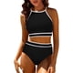 thumbnail image 2 of Traje de Baño de 2 Piezas para las Mujeres Hawaiana Estampado Tropical Cami Bra con Volantes, Juegos de Baño de Ropa de Playa para la Piscina Y el Mar, 2 of 7
