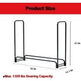 thumbnail image 1 of QinaQin 4.3FT Outdoor Firewood Rack with Cover, Steel Log Holder, Black, 1 of 7
