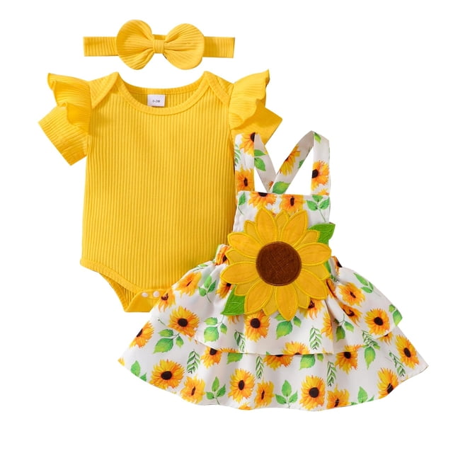 Conjunto de ropa CETEPY para bebé niña de 0 a 3 meses, falda y diadema