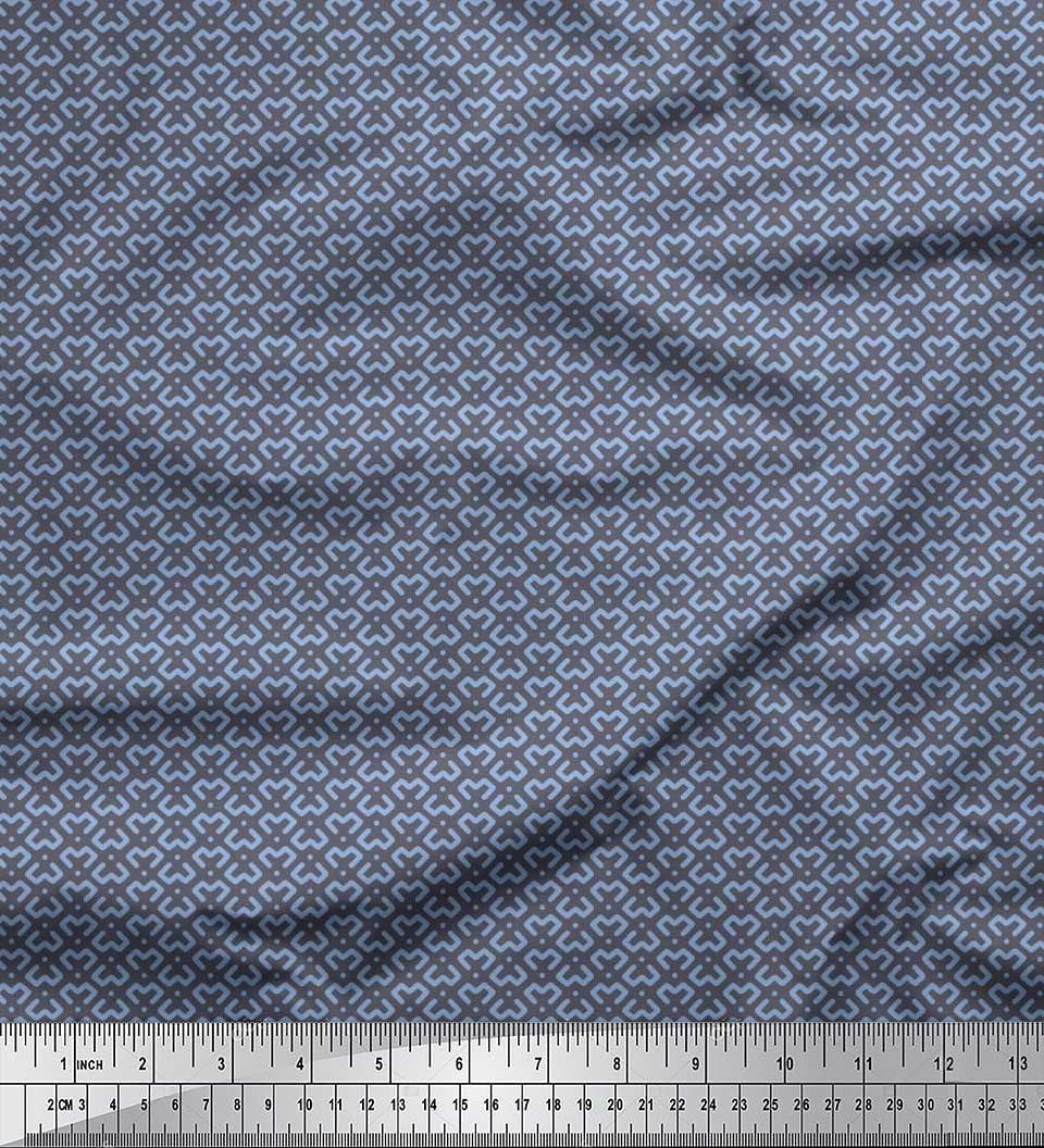 Soimoi Viscose Chiffon Fabric Dot & Geometric Small Print Fabric by The ...
