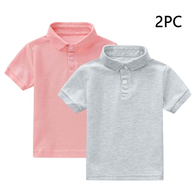 Boys And Summer Casual Solid Color Short Sleeved Round Neck Shirt