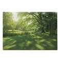 thumbnail image 1 of Green Cutting Board, Summer Park in Hamburg Germany Trees Sunlight Forest Nature Theme Scenic Outdoors Picture, Decorative Tempered Glass Cutting and Serving Board, Large Size, Green, by Ambesonne, 1 of 1