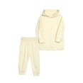 thumbnail image 3 of GYRATEDREAM Girls Boys 2 Piece Tracksuit Athletic Sweatsuits Sets Hooded Sweatshirt and Jogger Sweatpants Clothing Sets for 3-4Y White, 3 of 9