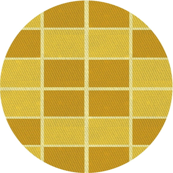 Ahgly Company Indoor Square Patterned Bright Gold Yellow Area Rugs, 3' Square